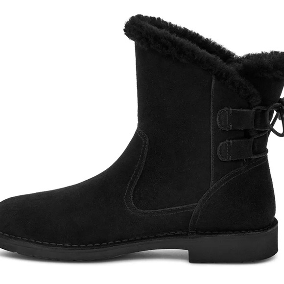 ~NEW~ UGG Naiyah Bootie Black UGG Wool Sheepskin Treadlite Boot |SALE| PICK SIZE - Picture 2 of 8
